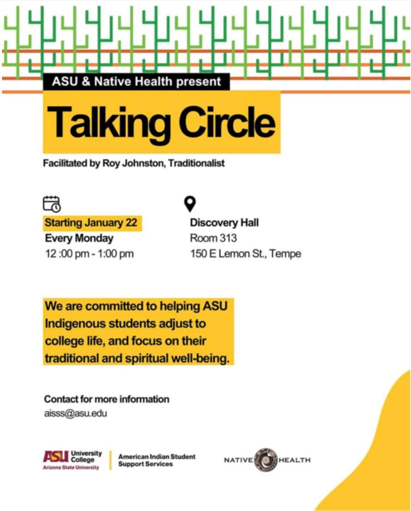ASU & NATIVE HEALTH Talking Circle @ ASU - Discovery Hall-Room 313 | Tempe | Arizona | United States