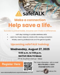 safeTALK Suicide Prevention Training - Mesa @ NATIVE HEALTH Mesa | Mesa | Arizona | United States