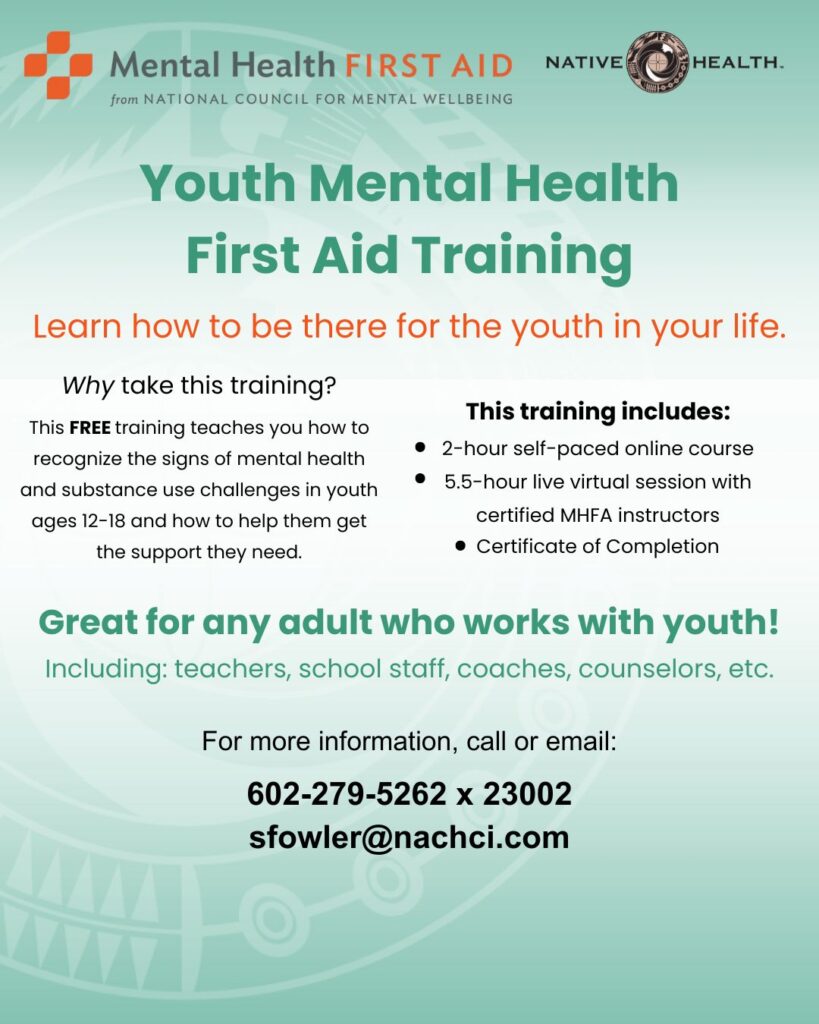 Youth Mental Health First Aid Training (MHAT) 11-25-25 - Native Health ...