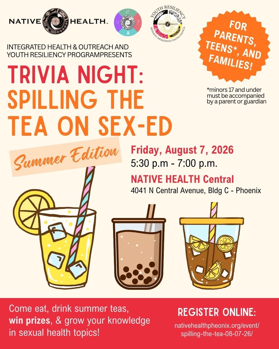 Trivia Night: Spilling the Tea on Sex-Ed (IHOP) 08-07-26 @ NATIVE HEALTH Central | Phoenix | Arizona | United States